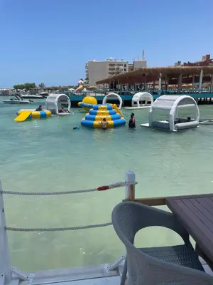 a group of inflatable boats in a body of water at Serafy City Center Hostel for Foreigners Adults Only in Hurghada