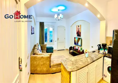a large living room with a couch and a living room at 1 Bed Room West Golf at El-Gouna Y12-0 in Hurghada