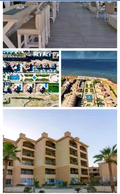 a collage of three pictures of a resort at Amazing 2 bedroom Selena Bay Hurghada in Hurghada
