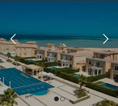 an aerial view of a resort with the beach at Amazing 2 bedroom Selena Bay Hurghada in Hurghada