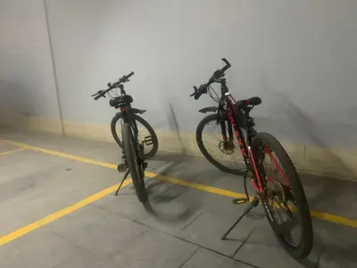 two bikes parked next to each other in a room at at Aldau luxury in Hurghada