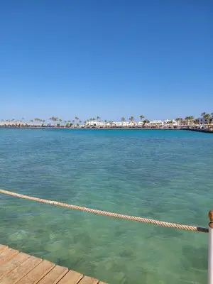 a rope stretches across the water near a pier at Scandic Cinde in Hurghada