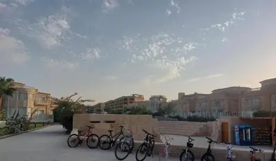a group of bikes parked next to some buildings at SELENA BAY RESORT WITH PRIVATE BEACH,SEA VIEw in Hurghada