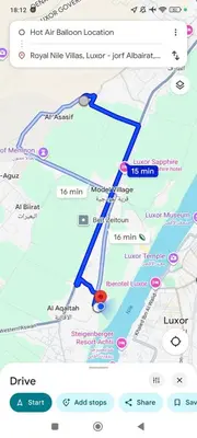 a map of the new air jerusalem location at Royal Nile Villas - Luxury Nile View Apartment 2 in Luxor
