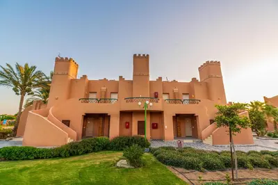 a large building with turrets on top of it at Akassia Swiss Resort in Quseir