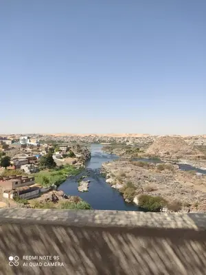 a view of a river in the desert at Nubian Hights guesthouse in Shellal