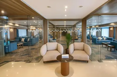 a waiting room on a cruise ship at Five Star Deluxe River Kruz from Aswan to Luxor 3 Nights in Aswan