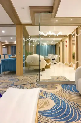 a rendering of a hotel lobby with a waiting room at Five Star Deluxe River Kruz from Aswan to Luxor 3 Nights in Aswan