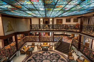 an overhead view of a building with a stained glass ceiling at Nile Cruise City and Sea Adonis - Every Thursday from Luxor for 04 or 07 Nights - Every Monday from Aswan for 03 Nights in Luxor