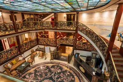 an overhead view of a building with a stained glass ceiling at Nile Cruise City and Sea Adonis - Every Thursday from Luxor for 04 or 07 Nights - Every Monday from Aswan for 03 Nights in Luxor