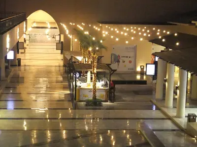 an empty mall with lights and stairs in a building at ALDau Heights Koka in Hurghada