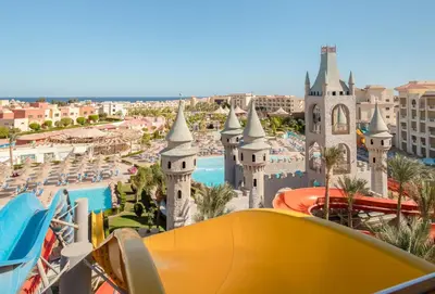 a view of a resort with a water park at Serenity Alma Heights - Ex Serenity Fun City in Hurghada