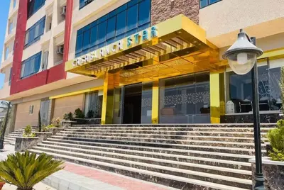 a building with stairs in front of a building at Casablanca star Beach Hurghada كازابلانكا ستار بيتش الغردقة in Hurghada