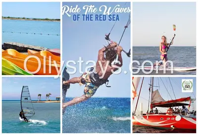 a collage of pictures of people on the water at Ollystays Ancient Sands 4 BR Villa Heated Pool in Hurghada