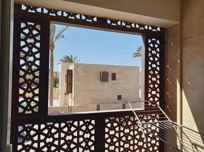 a view of a building from a balcony at one bedroom scarab club el gouna in Hurghada