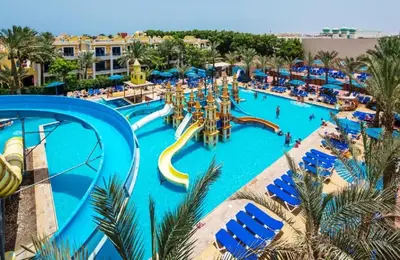 an image of a pool at a resort at Hostgool Beach Chalets Mirage bay resort & aqua park in Hurghada