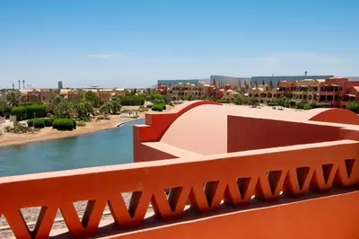 a view of a river from the roof of a building at 3-Bedroom Apartment - Great location- Upper Nubia in Hurghada