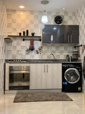 a kitchen with a dishwasher and a washer at Inter Prime apartment 3 in Hurghada