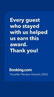 a blue picture with the words every guest who stayed with us helped us earn this at Relax Home 1 in Hurghada
