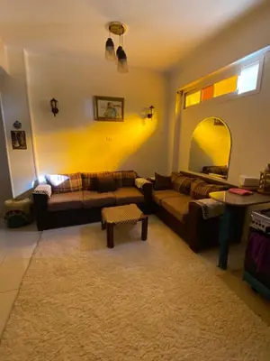 a living room with a couch and a table at luxor Nile view duplex apartment in Luxor