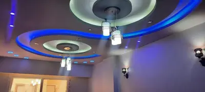 a room with a blue and white spiraled ceiling at New Apartment for short and long term in Hurghada