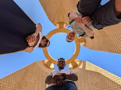 a group of people standing in a circle at Five Star Nile Cruise from Aswan to Luxor in Aswan