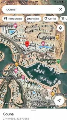 a map of a resort with pointers on it at Cozy Ground floor-Pool view - Mangroovy El Gouna in Hurghada