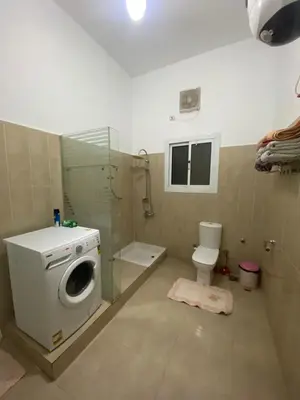 a bathroom with a washing machine and a toilet at Nile Ruby Luxor in Luxor