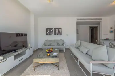 a living room with a couch and a table at Luxury Villa with private pool Sholan 2 in Hurghada