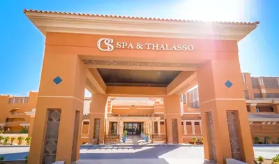 a rendering of the entrance to the spa and thulsos building at Soma Bay - Luxury 3 Bedroom Penthouse - Panoramic Sea View, Free Pool and Beach Access in Hurghada