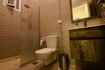 a bathroom with a toilet and a sink at Sultan Guest House in Luxor