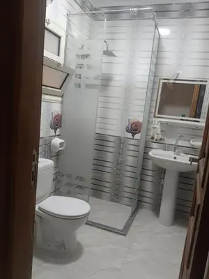 a bathroom with a shower and a toilet and a sink at Rosa Hotel Hurghada in Hurghada