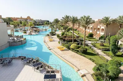 an aerial view of a lazy river in a resort at Salvatore Rooms-All Inclusive Makadi in Hurghada