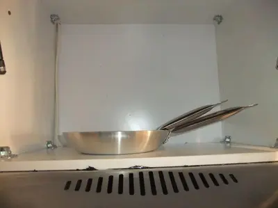 a metal bowl on a counter in a kitchen at Victoria Aldau Heights Hurghada rent one bedroom Apartment in Hurghada