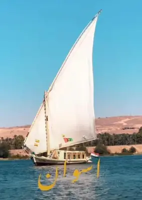 a white sail boat in the water on the water at Sailing spirit in Aswan