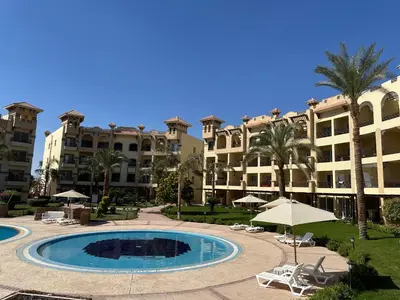 a resort with a swimming pool and some buildings at Al Saraya Sahl Hasheesh by Peaks in Hurghada