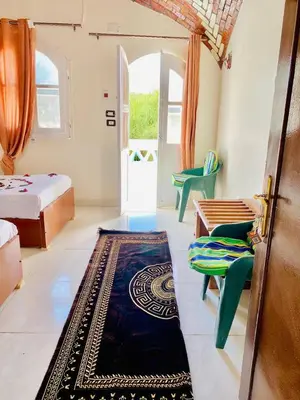 a room with a bedroom with a bed and a rug at Dangy Kato in Aswan