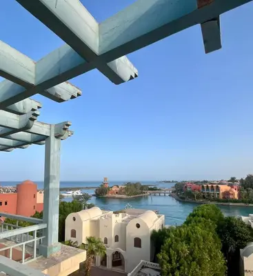 a view of a river from a building at Apartment for rent in ElGouna in Hurghada
