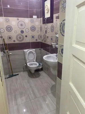 a bathroom with a toilet and a sink at Just the two of us in Luxor