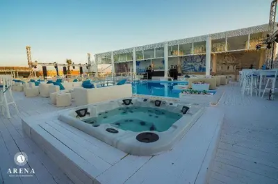 a hot tub in the middle of a building at Colin beach in Hurghada