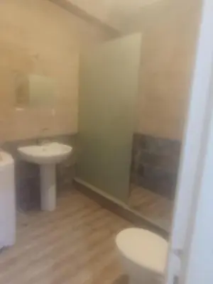 a bathroom with a toilet and a sink at شقق بجوار النيل in Luxor