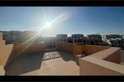 a view of the sun from the roof of a building at 3 Bedrooms with roof in Makadi in Hurghada