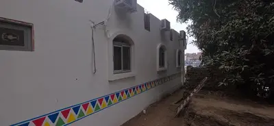 a white building with colorful tiles on the side of it at BePy's NUBIAN HOUSE in Aswan