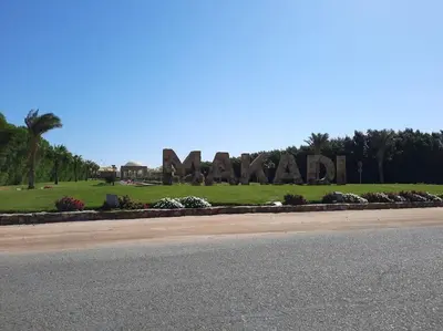 a sign that says miami on the side of a road at Relaxing time in Makadi Heights in Hurghada