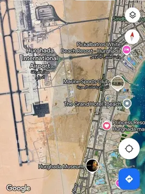 a map showing the approximate location of the grand mosque at Sea view Princessa Resort in Hurghada