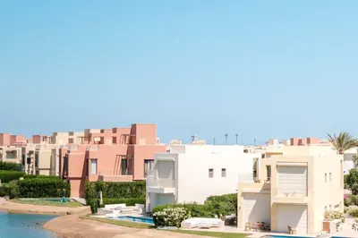 arial view of houses in a resort at Chic Tawila 1BR • Pristine & Modern in Hurghada