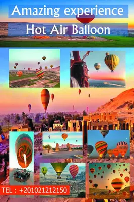 a collage of photos of hot air balloons at Grand Square Hostel Luxor in Luxor
