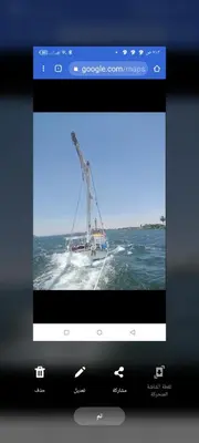 a computer screen with a crane in the water at Nuba Tod Sailling boat in Aswan