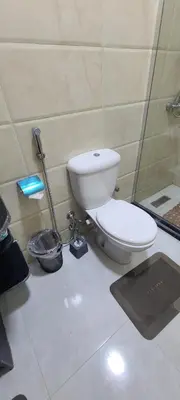 a bathroom with a white toilet in a room at Luxor Sapphire in Luxor