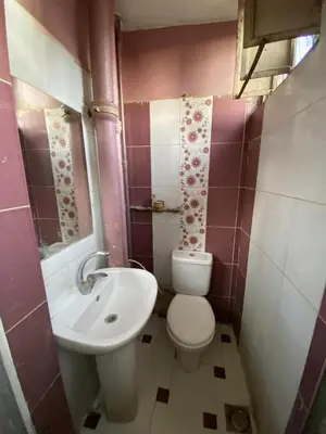 a small bathroom with a toilet and a sink at Hotelمفروش in Aswan